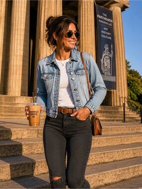 The Limited Jeans Denim Jacket Medium Light Wash 100% Cotton Trucker